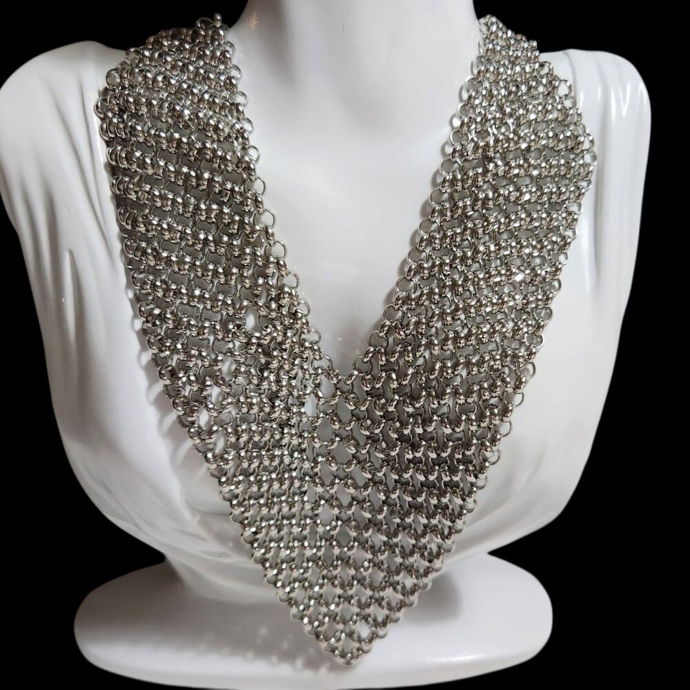 Chainmaile V-Neck Statement Necklace
